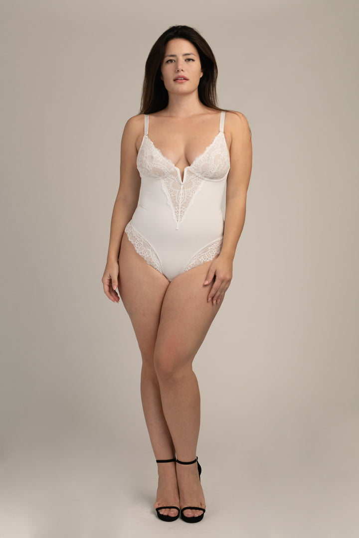 Body Contenitivo in Pizzo - Scollo a V