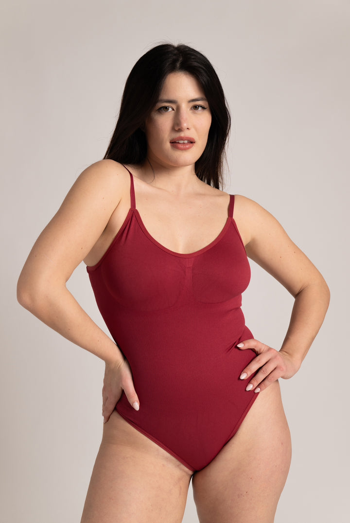 VELVET BORDEAUX - Body Contenitivo Perizoma