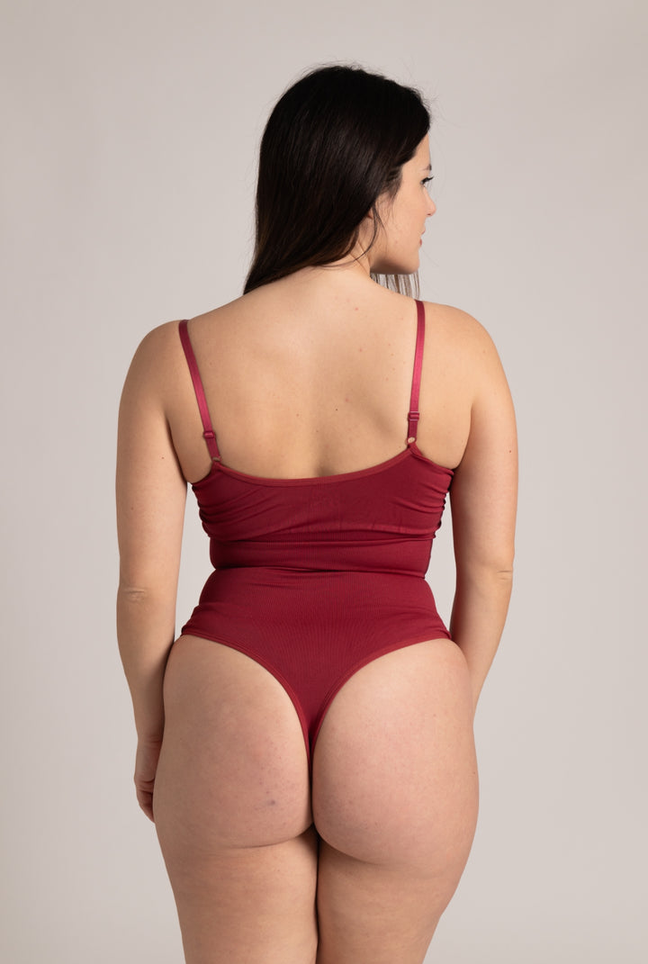 VELVET BORDEAUX - Body Contenitivo Perizoma