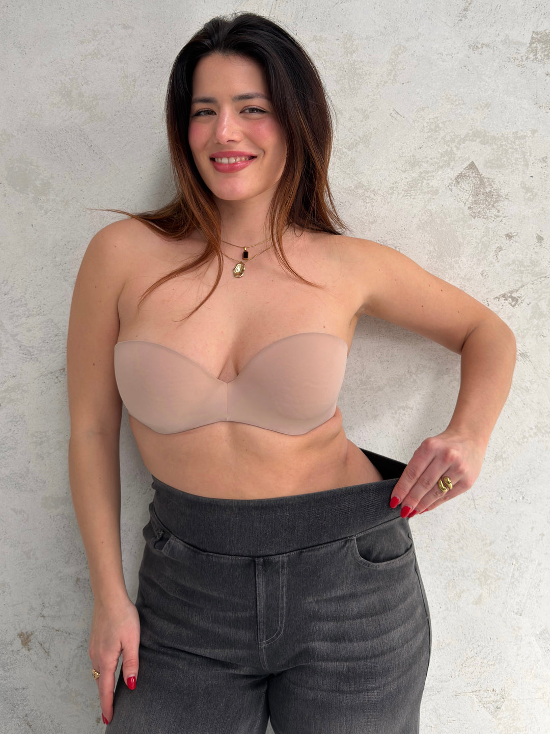 JEANS MODELLANTE GRIGIO