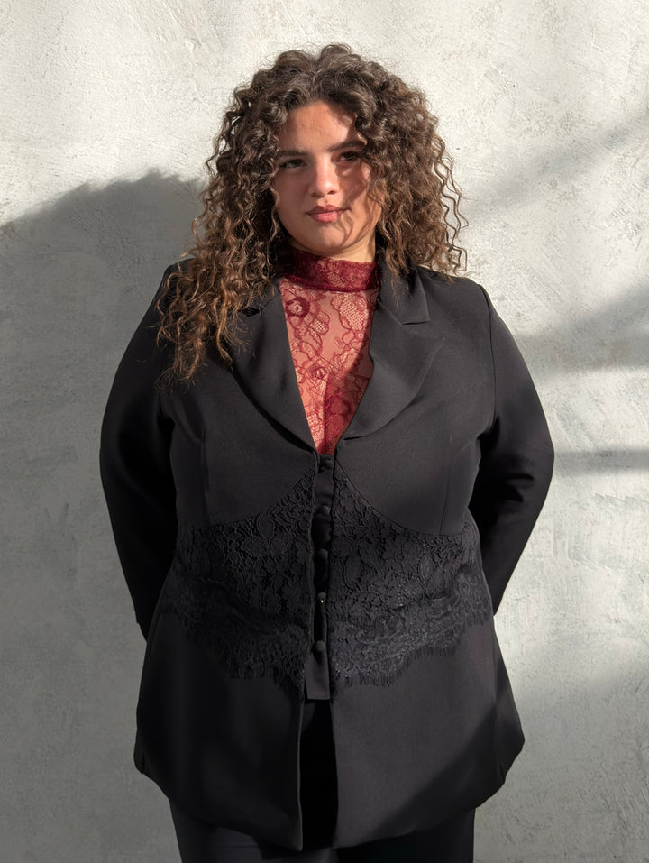 BLAZER CON DETTAGLI IN PIZZO