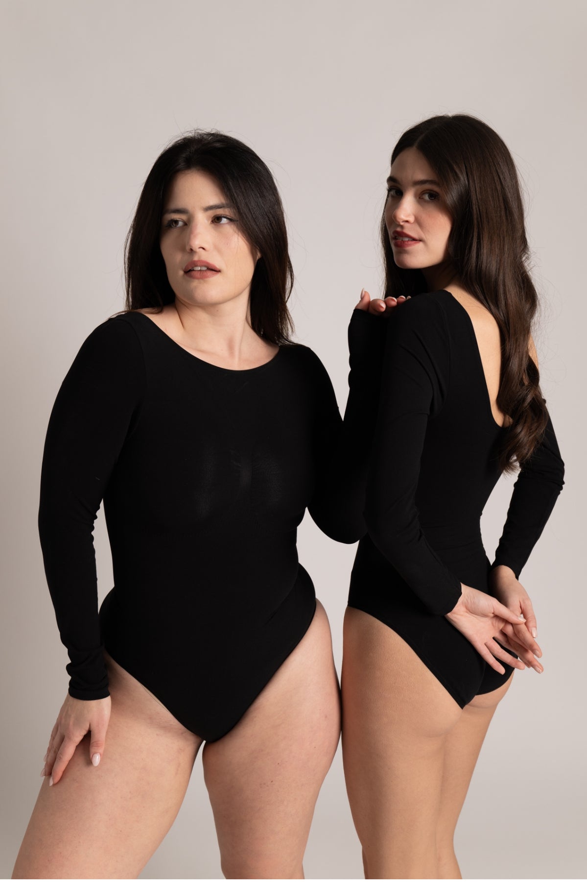 MDM Mademoiselle Du Monde Body Donna Manica Lunga Articolo MDM75 Colore Grigio