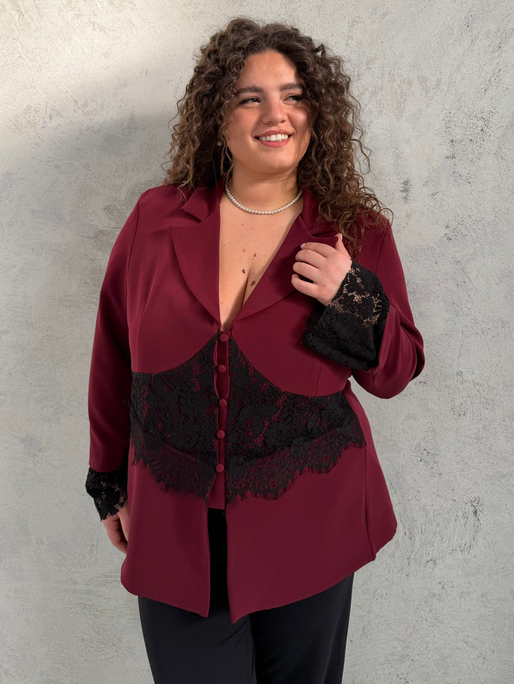 BLAZER CON DETTAGLI IN PIZZO